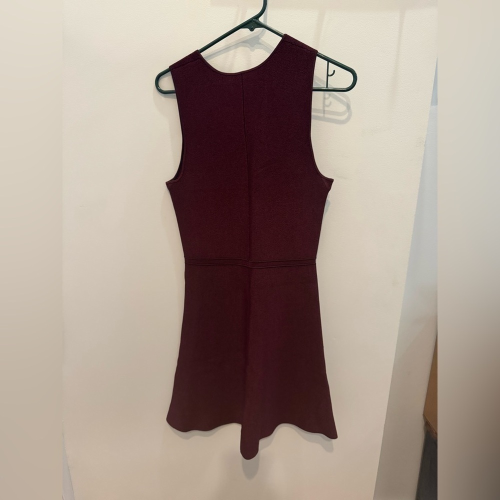 Theory Knit Flare Mini Dress in Burgundy - Picture 9 of 12